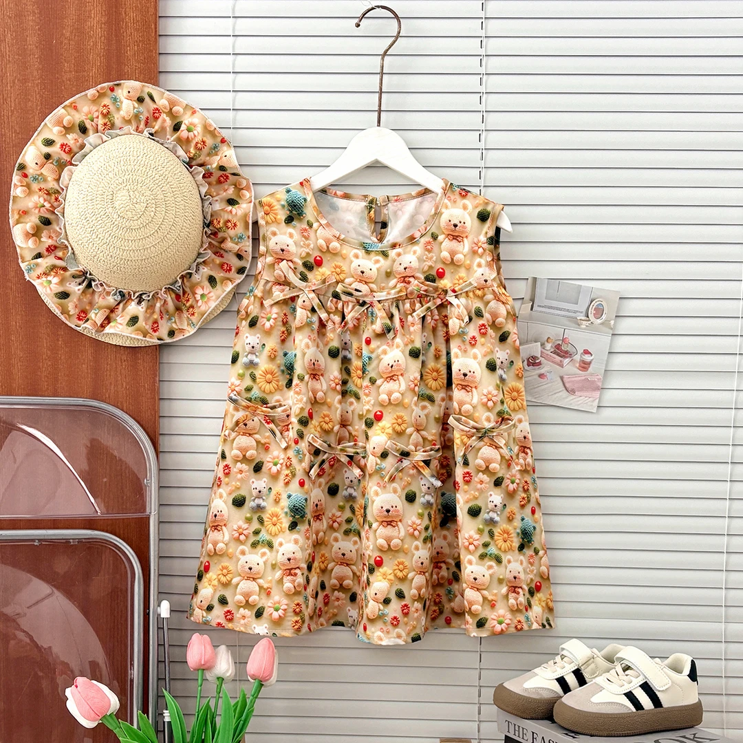 女童夏款连衣裙2025新款洋气儿童夏季碎花背心公主裙子时尚潮