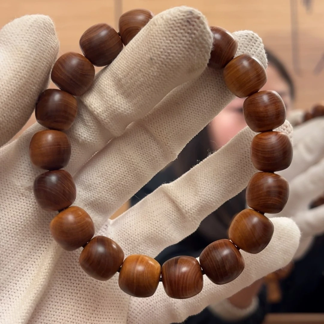 柏木（崖柏）手串/手链申**境12老型黑油蚕丝顺纹19.3