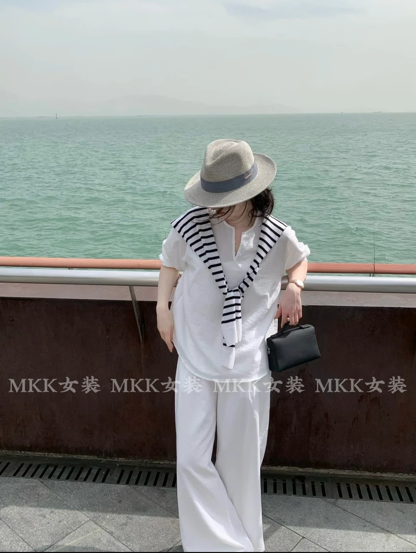 棉质裤阔腿裤女夏季新款薄款高腰显瘦2025款透气休闲防晒裤长裤女