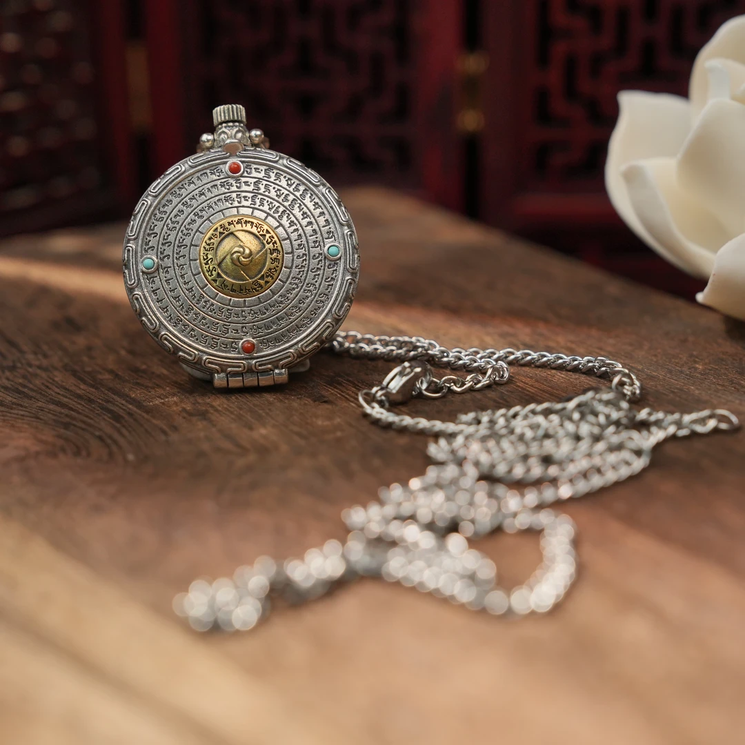 吊坠925银 坛城嘎乌盒D10217