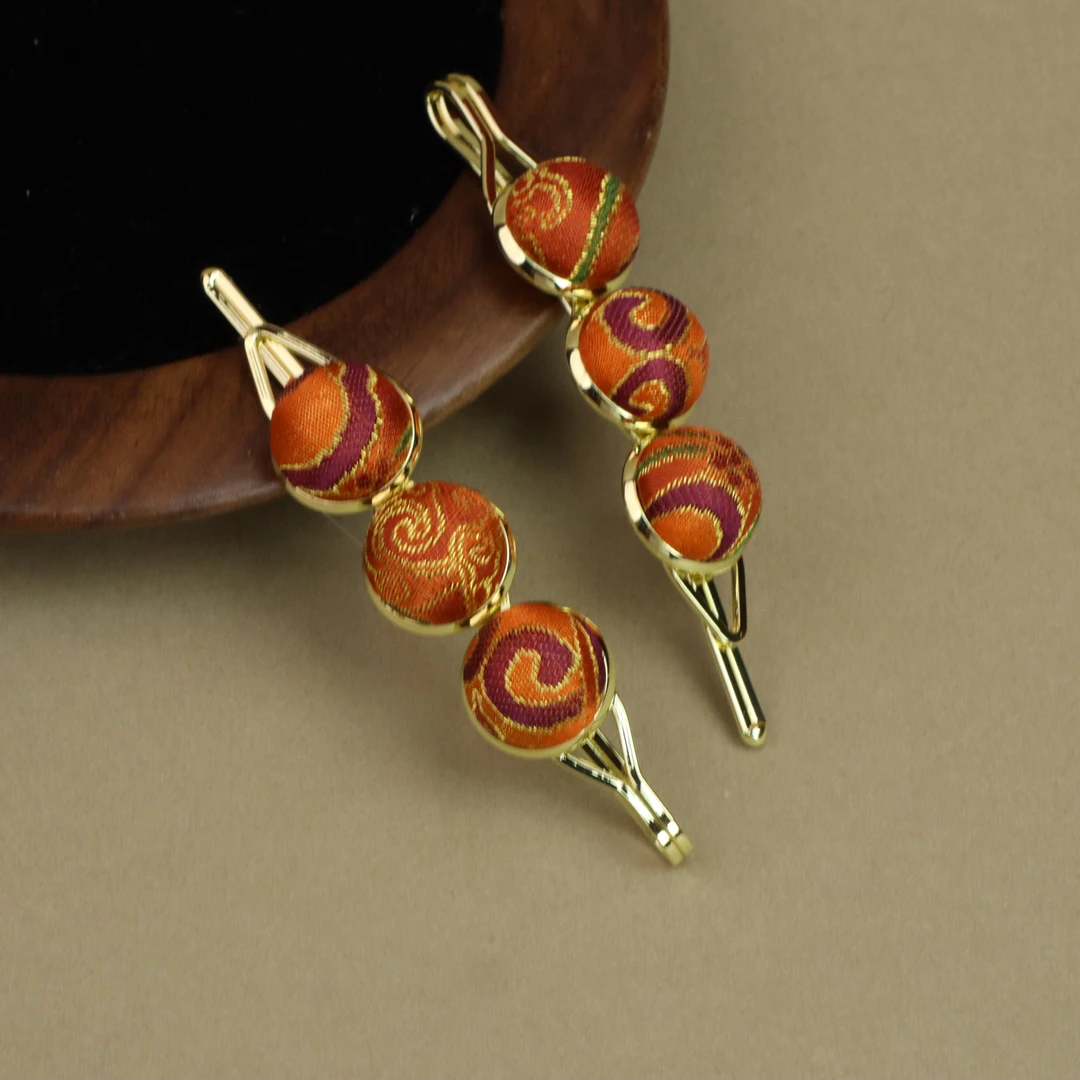 【吉光片羽】非遗宋锦豆豆夹发夹-古风可爱日常百搭气质手工制作