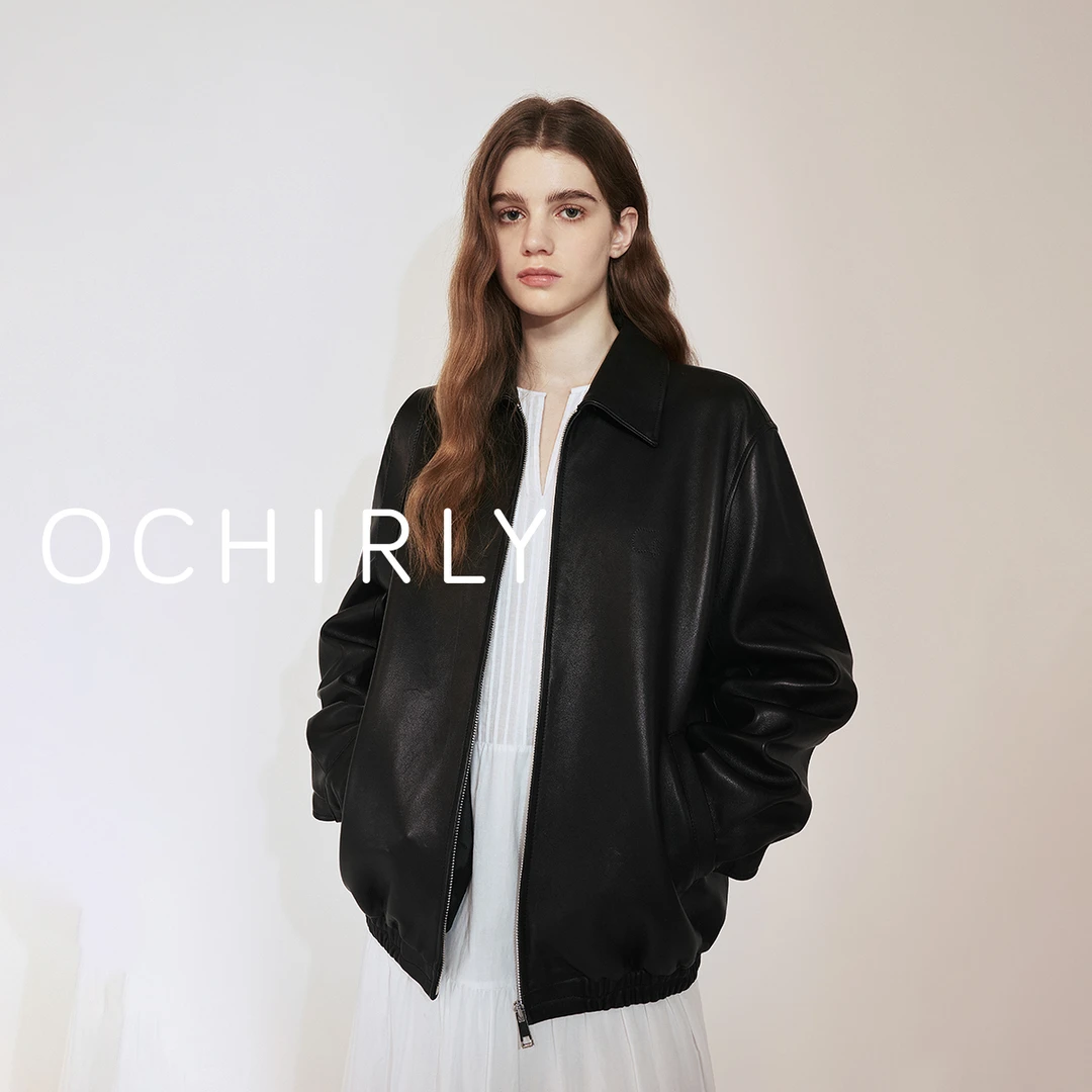 ochirly欧时力 皮夹克外套女时尚复古高级感春秋新款