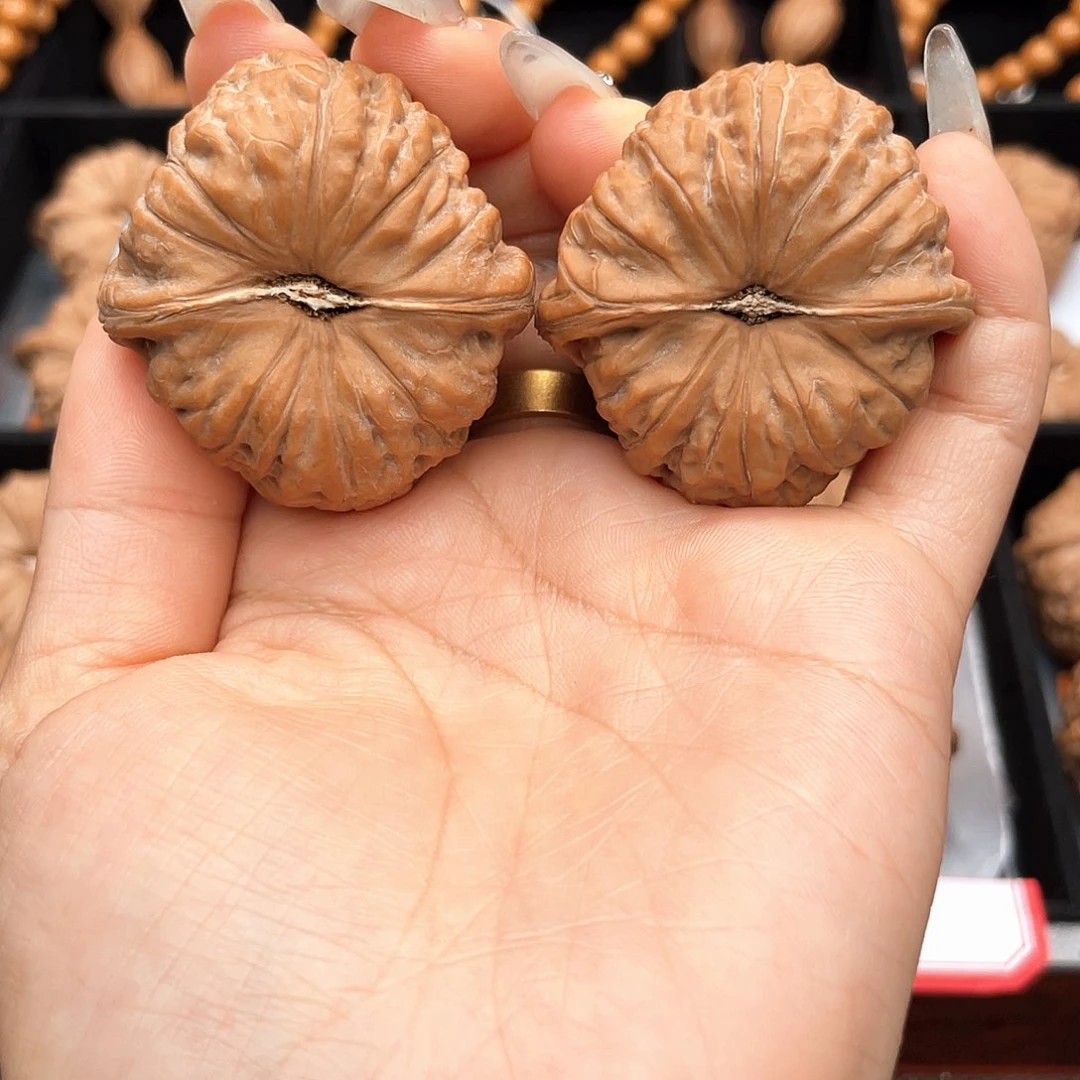 文玩核桃把件40近圆放射线清晰近正肩4012