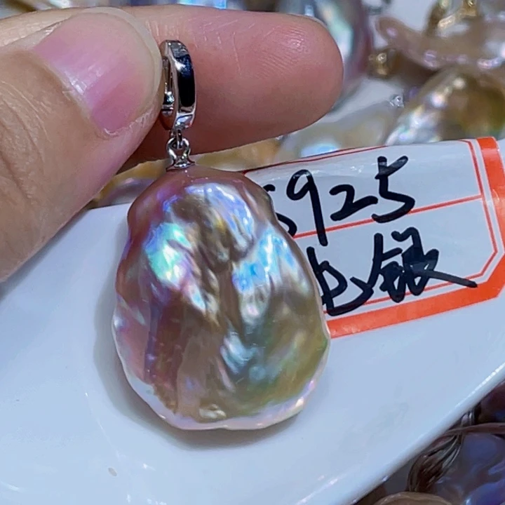淡水珍珠银S925镶嵌颈饰