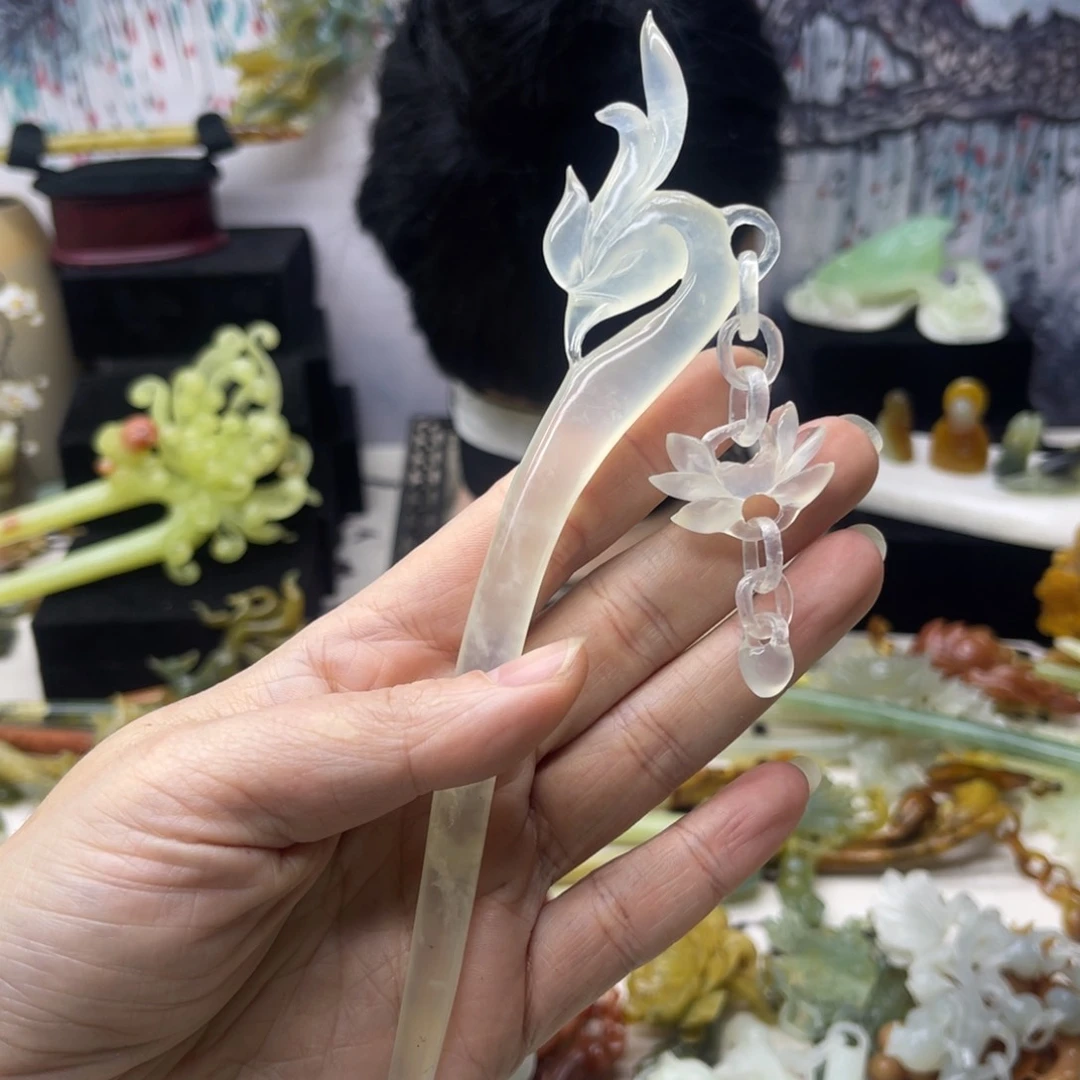 【闪购商品】蛇纹石玉发饰合金野*蜂