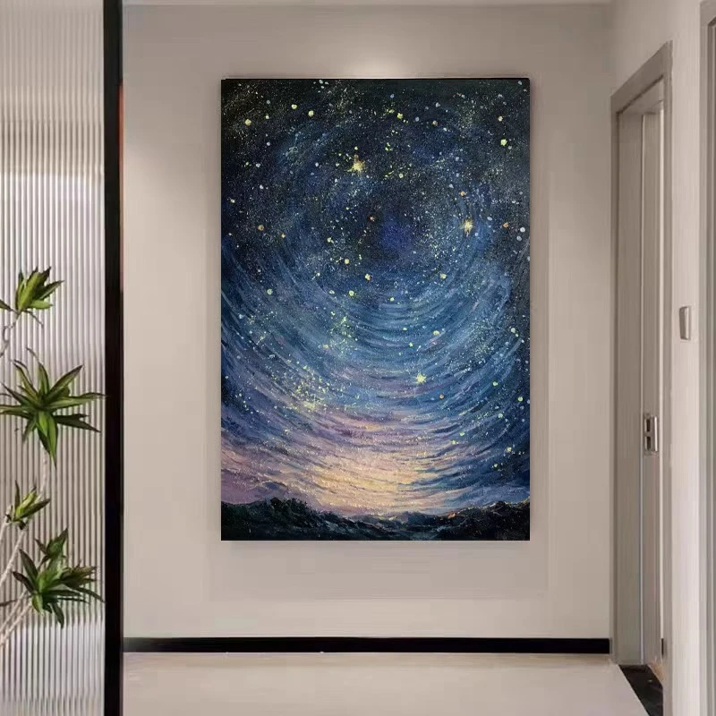 《星河旋梦》80*120含内框，刘春建原创手绘油画，肌理装饰画挂画