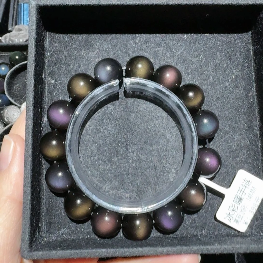 痞***坨黑曜岩未镶嵌手链