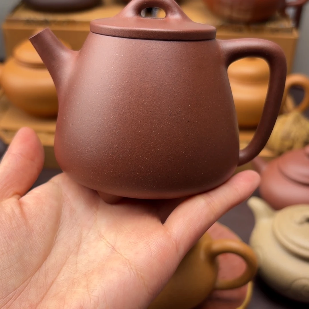 茶壶紫砂特练紫泥  微瑕  高瓢 248