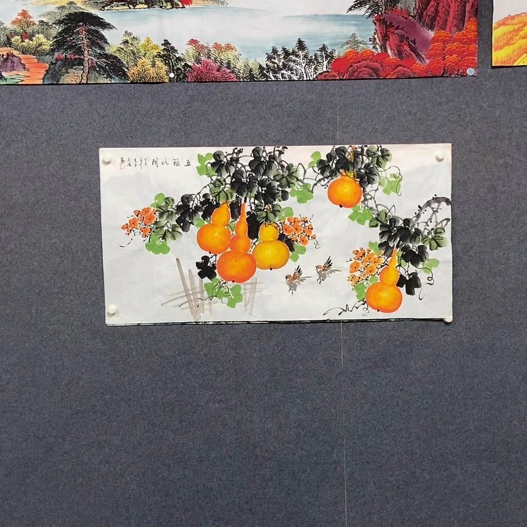 国画四尺花鸟一副