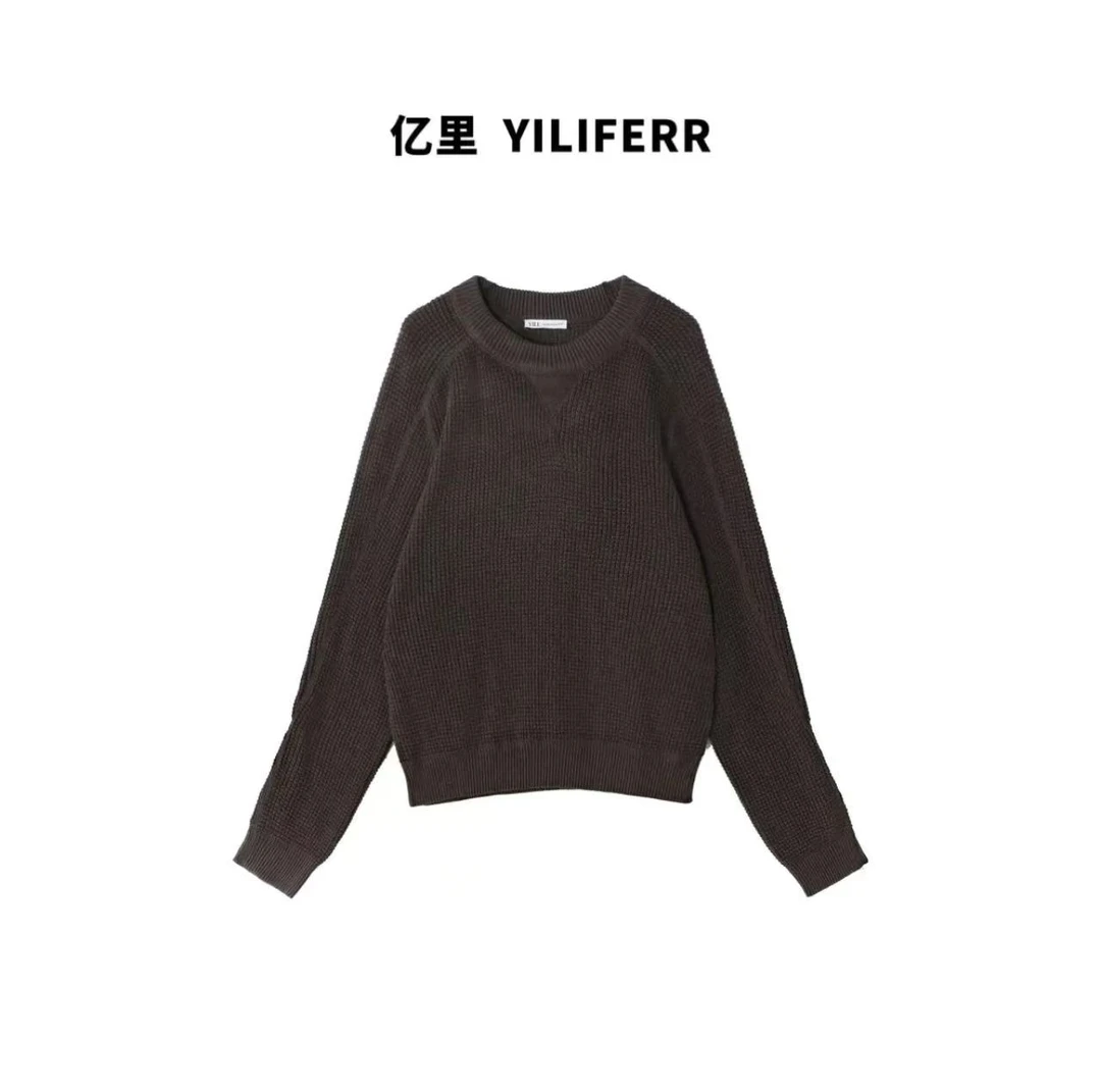 简约气质百搭老钱风圆领毛衣Y0611