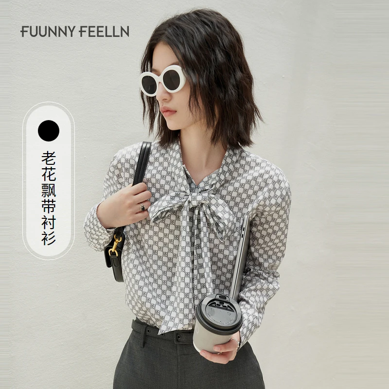 【达人专属】FF||仿佛春季格子衬衫女法式洋气蝴蝶结FE00606