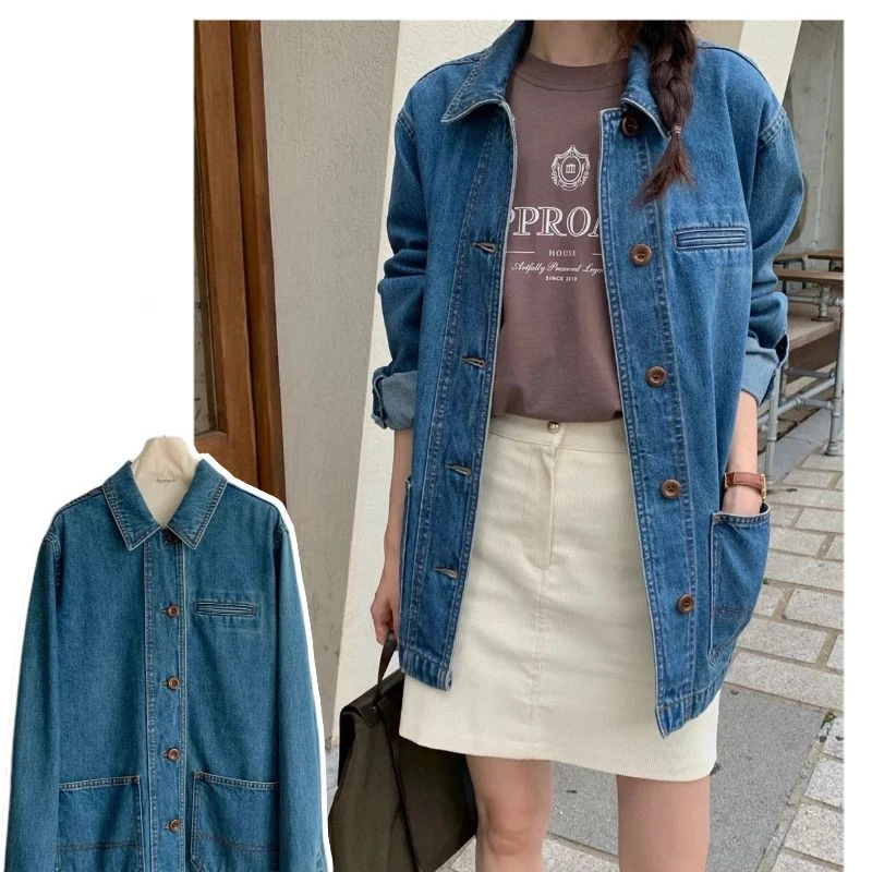 【大口袋牛仔】Y韩系马苏APP大口袋牛仔外套百搭显瘦洋气牛仔上衣