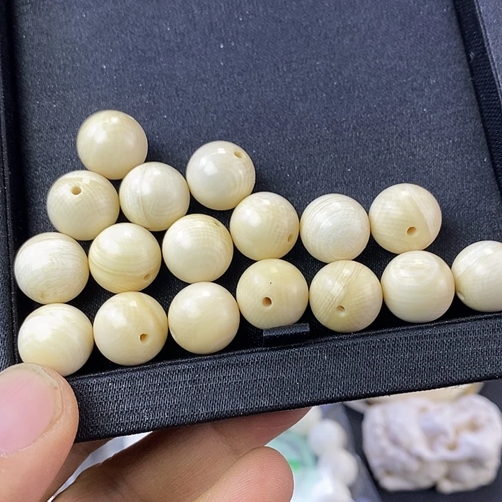 猛犸象牙吊坠芝士皮圆珠