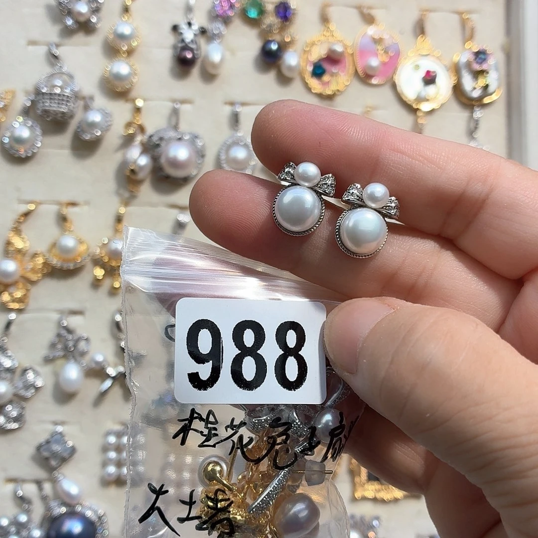 锦****合金耳饰淡水珍珠
