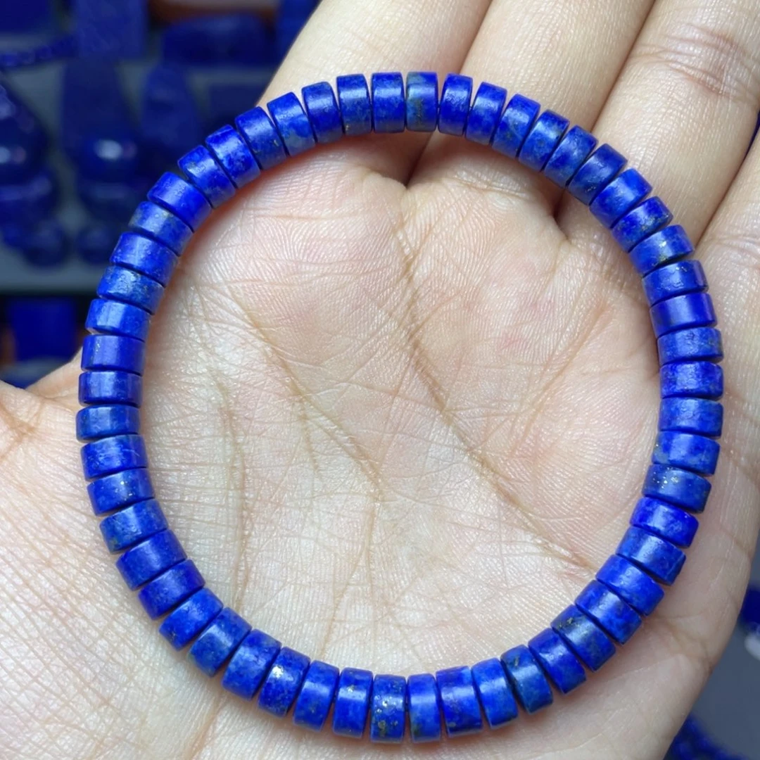 青金石未镶嵌6×3mm直切药片手串