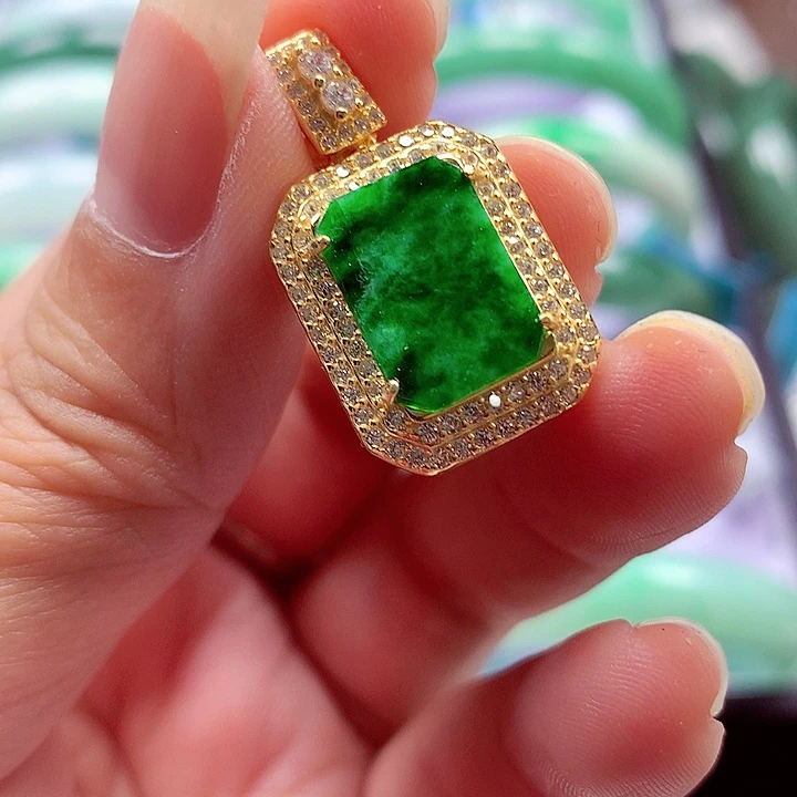 颈饰银S925镶嵌翡翠翡翠