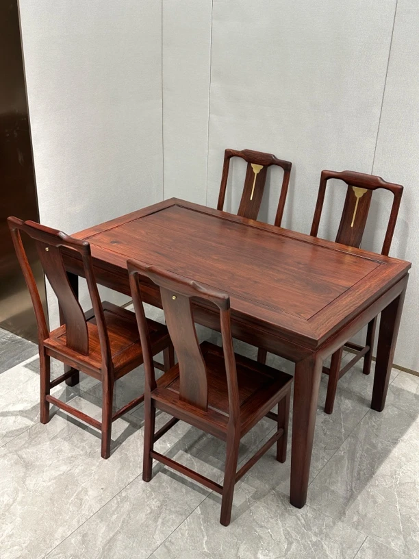 东非酸枝新中式展望餐台家用简约禅意长方形两用餐厅长方形吃饭桌