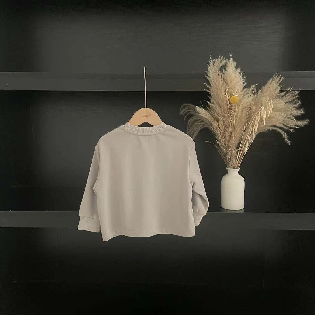 秋冬小童男童圆领卫衣灰色 4003美美系