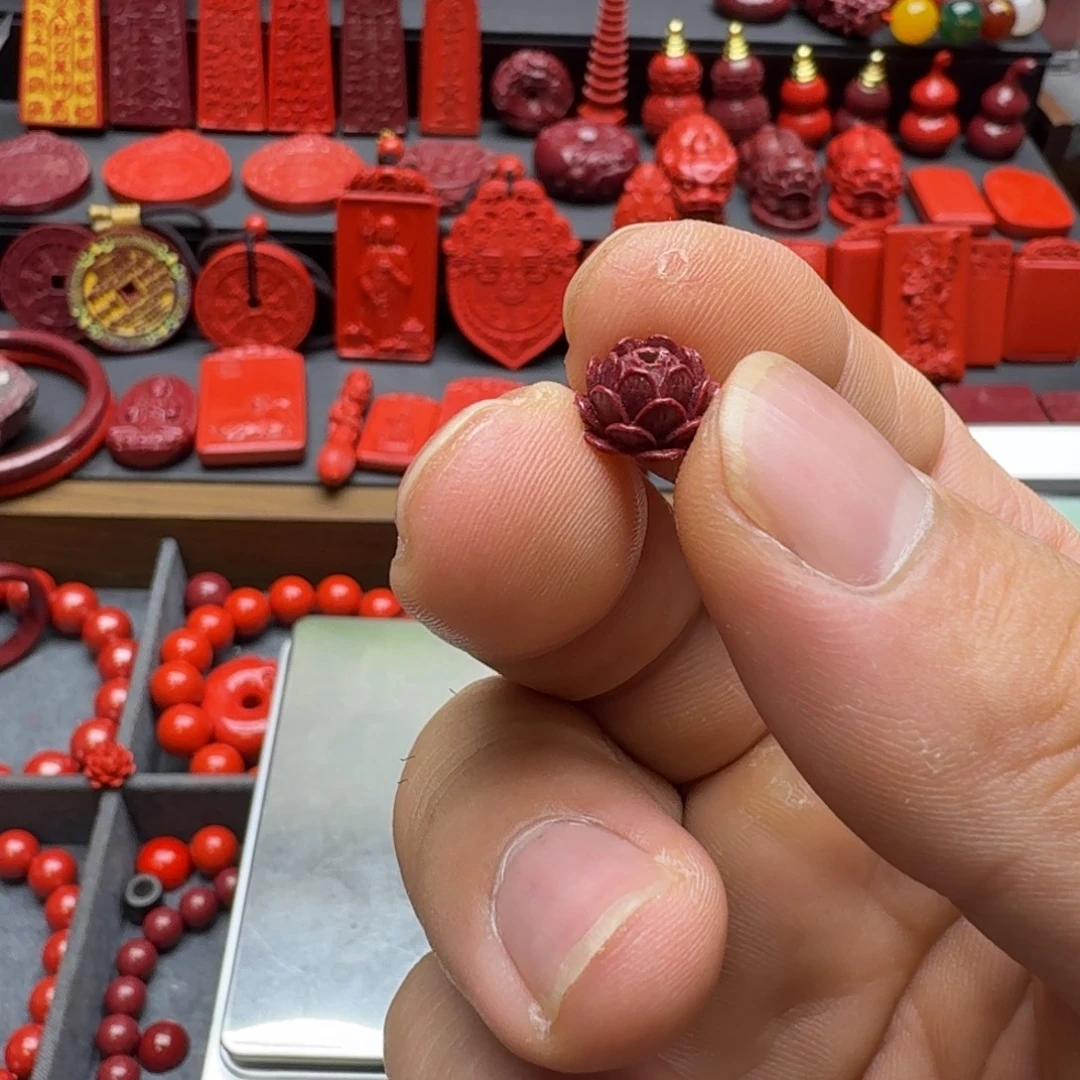 百****天然辰砂保真高含量紫金砂9mm莲花瓣10颗