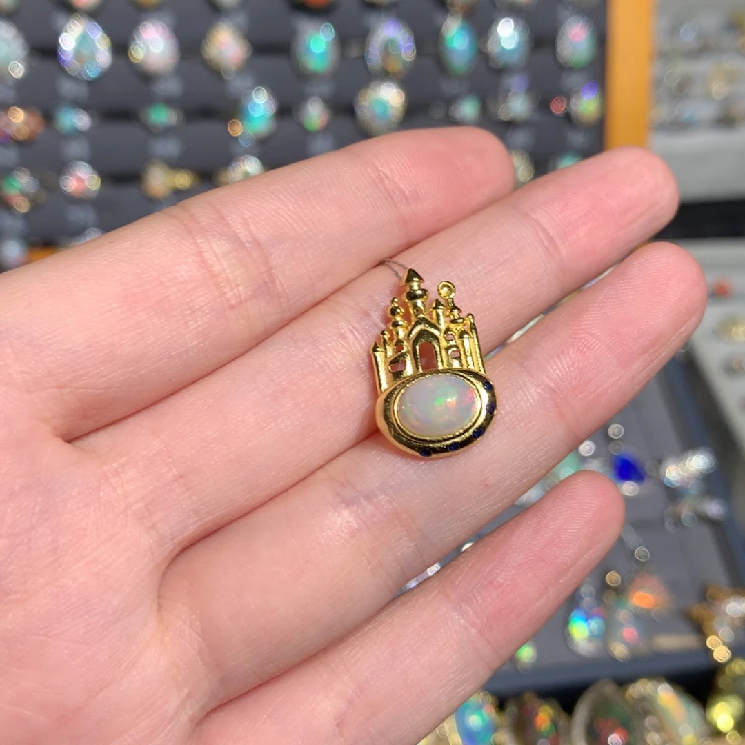 银S925镶嵌欧泊欧泊戒指w