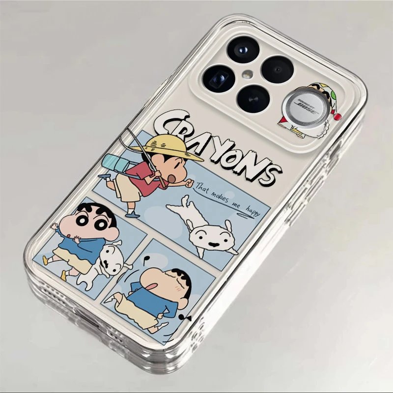 小米红米K90ProMax适用手机壳蜡笔小新秋游卡通透明全包软硅胶防