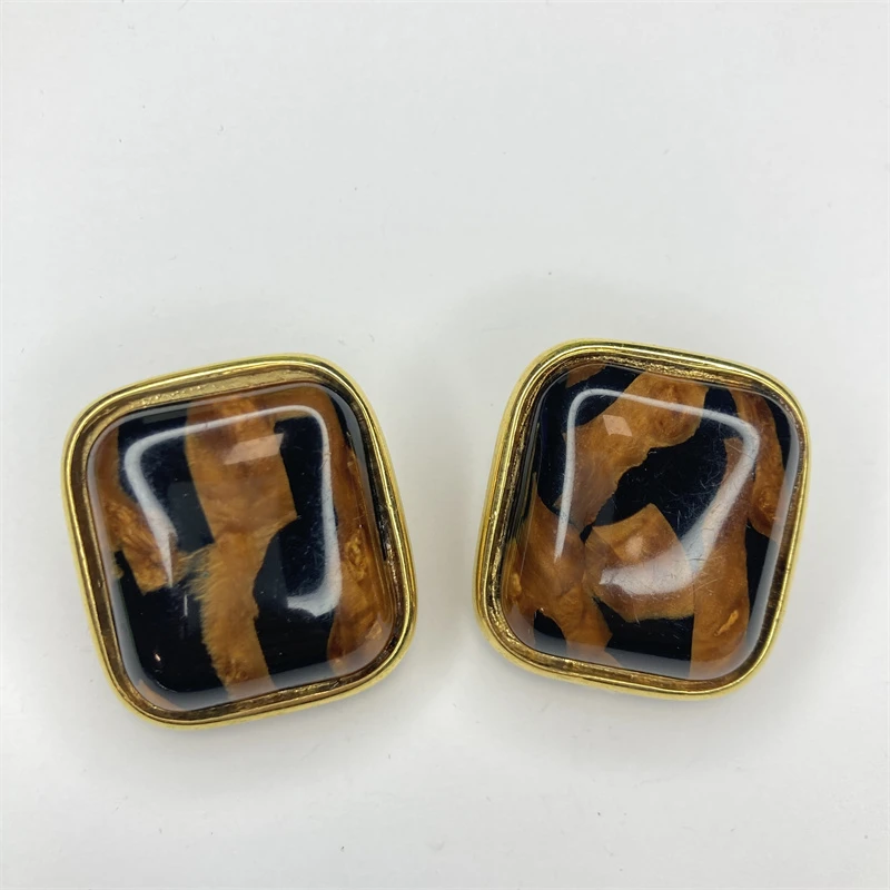 合金耳饰 咖色港风耳夹2-19【2070114-032】