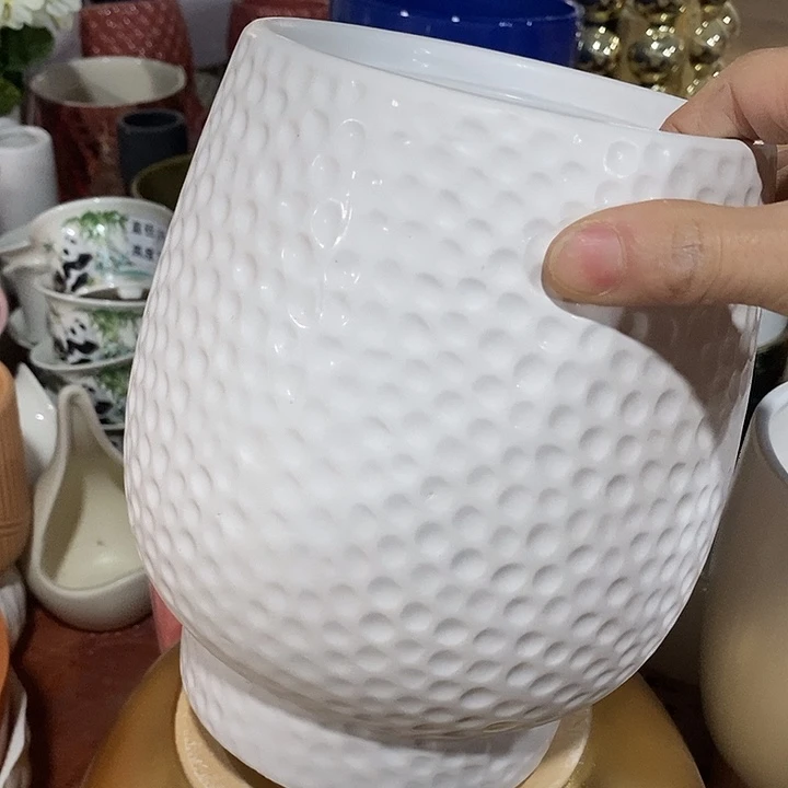 陶盆有孔 瑕疵针孔漏釉介意勿拍外口 13外高19