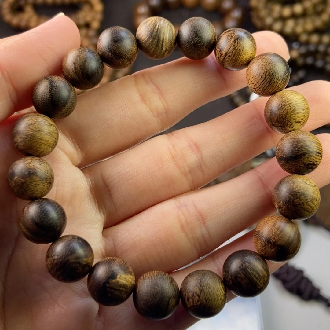 沉香手串人***气越南芽庄白虎斑瘤疤