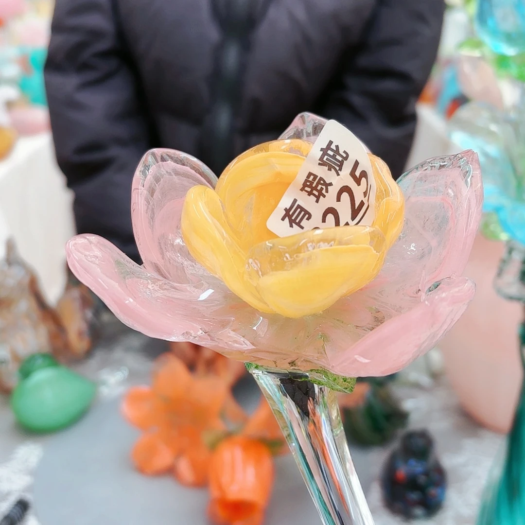 瑕疵福利不退不换琉璃花瓶艺术品