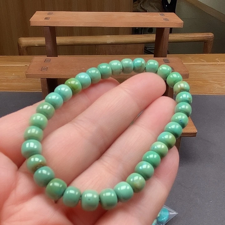 绿松石未镶嵌吊坠(不含链)玉化绿单圈