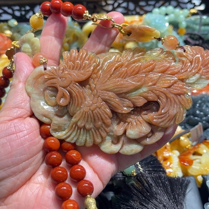 岫玉未镶嵌毛衣链子*