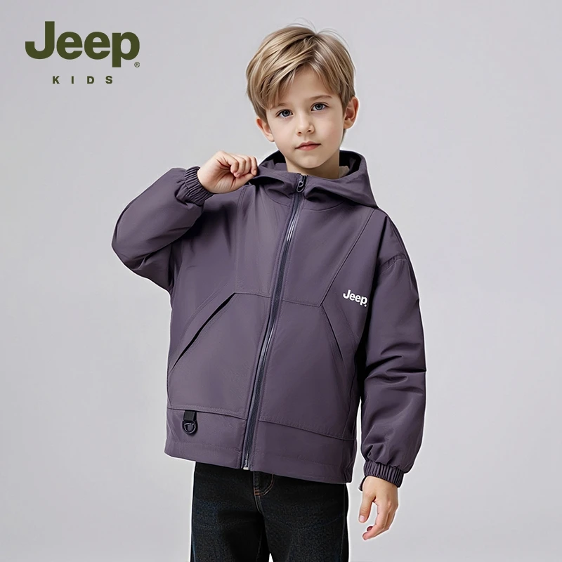 Jeep吉普童装男童外套2025春秋新款软壳中大童儿童夹克户外登山服
