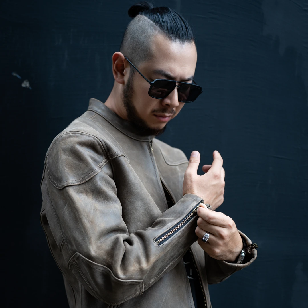 水洗头层牛皮机车夹克丨重磅水洗毒液皮衣丨黄石农场主风格皮衣