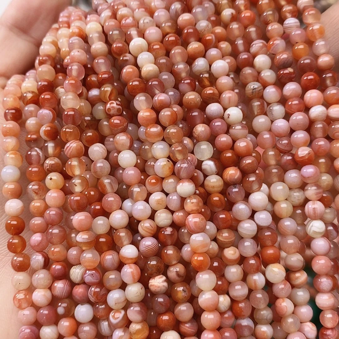 玛瑙/玉髓未镶嵌珠宝半成品卡四南红两条装