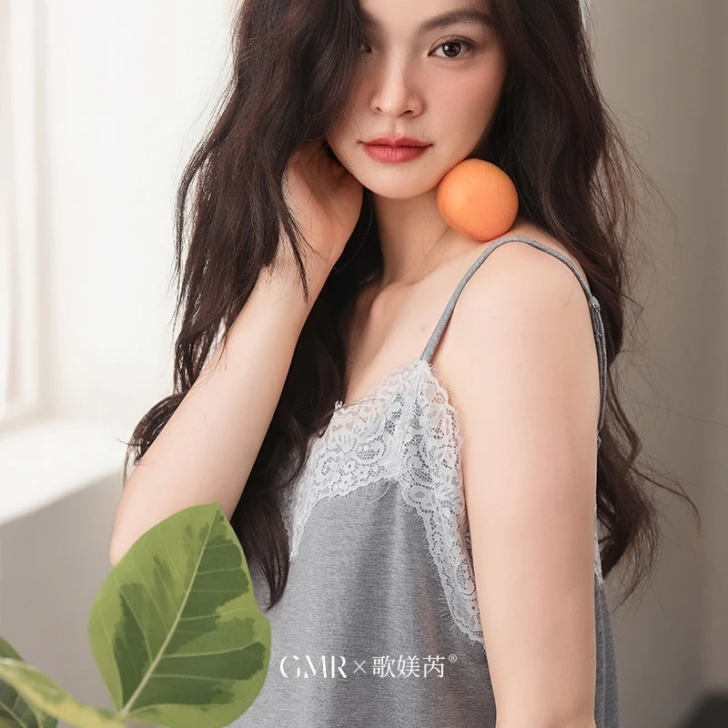 吊带睡衣女性感蕾丝夏季薄款莫代尔棉短裤两件套宽松高级感家居服