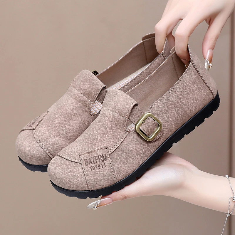 勃肯鞋女2025春季软底时尚乐福鞋舒适休闲鞋一脚蹬懒人鞋防滑单鞋