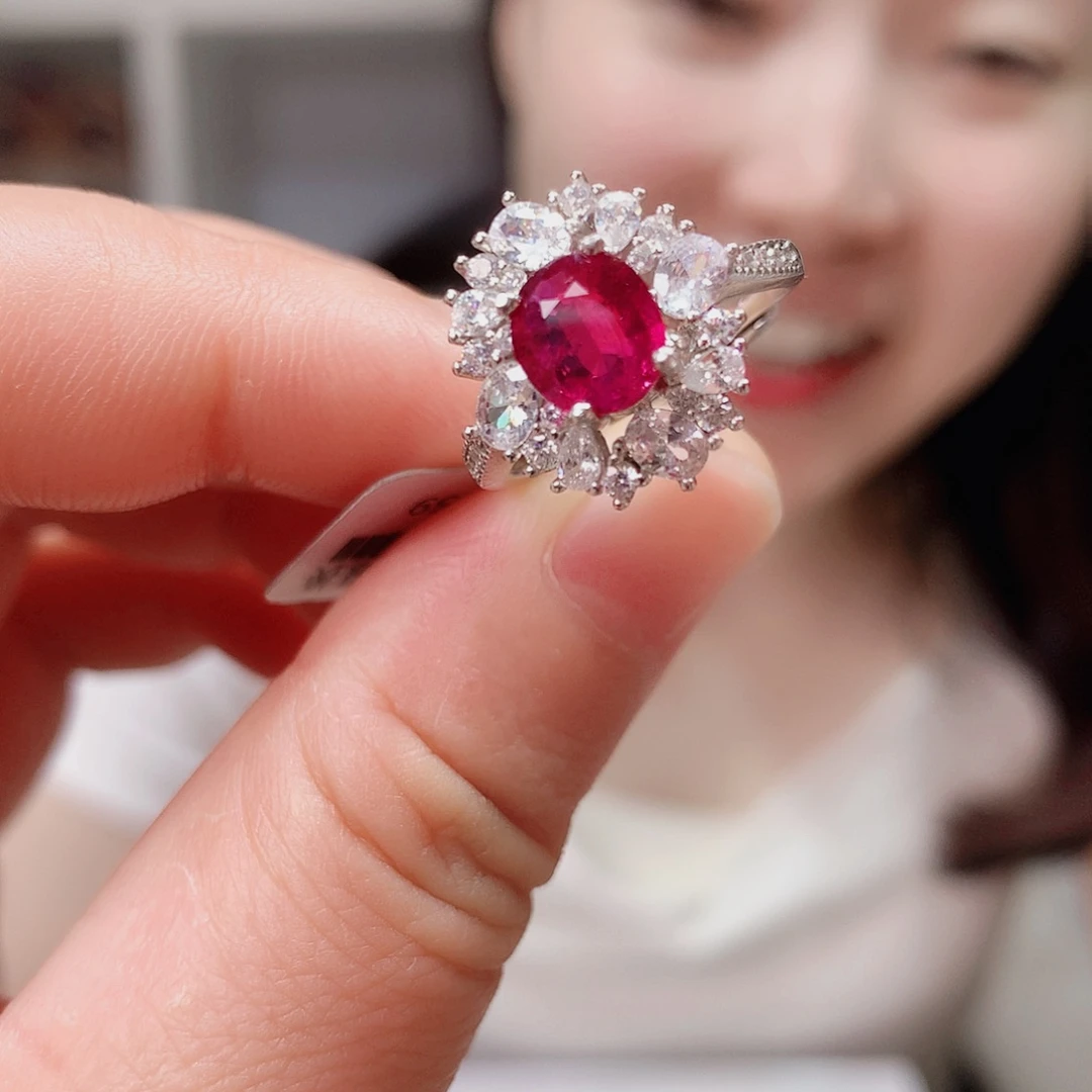 碧玺戒指银S925镶嵌戒指超美