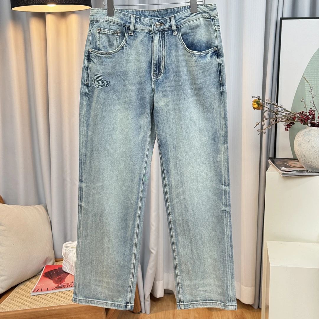 SANFOTO男士春夏休闲时尚直筒牛仔裤