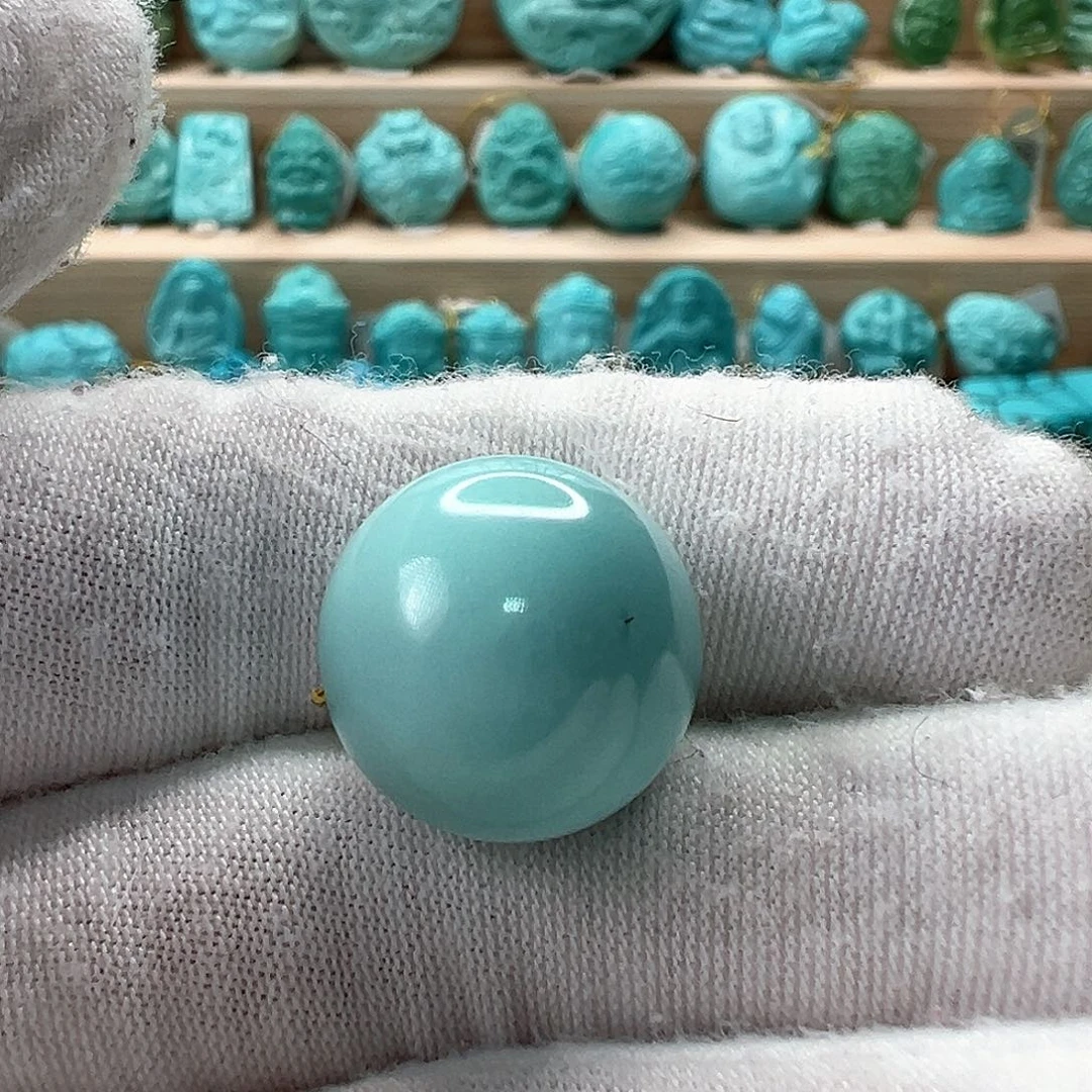 未镶嵌绿松石圆珠15.3mm