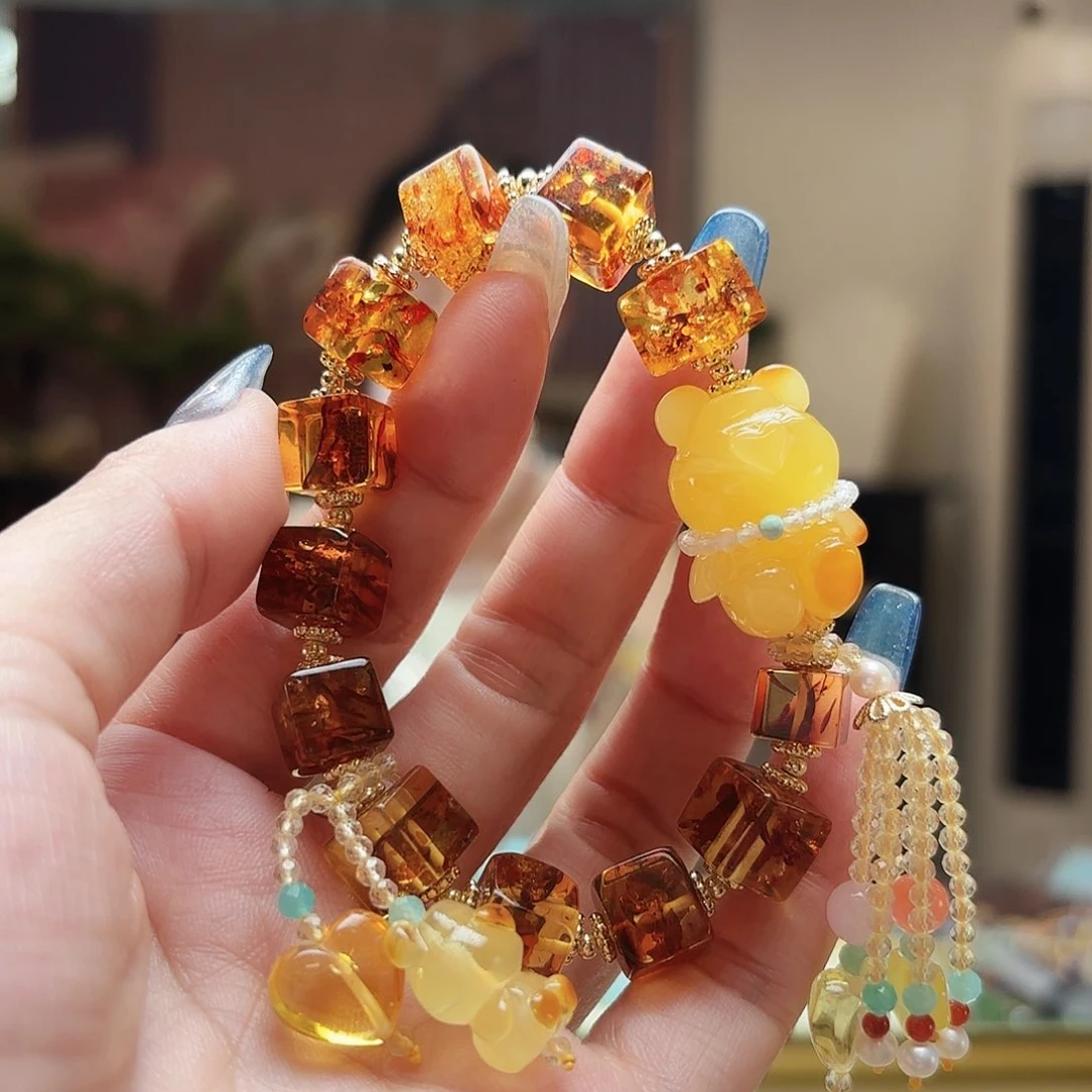 琥珀未镶嵌手镯琥珀