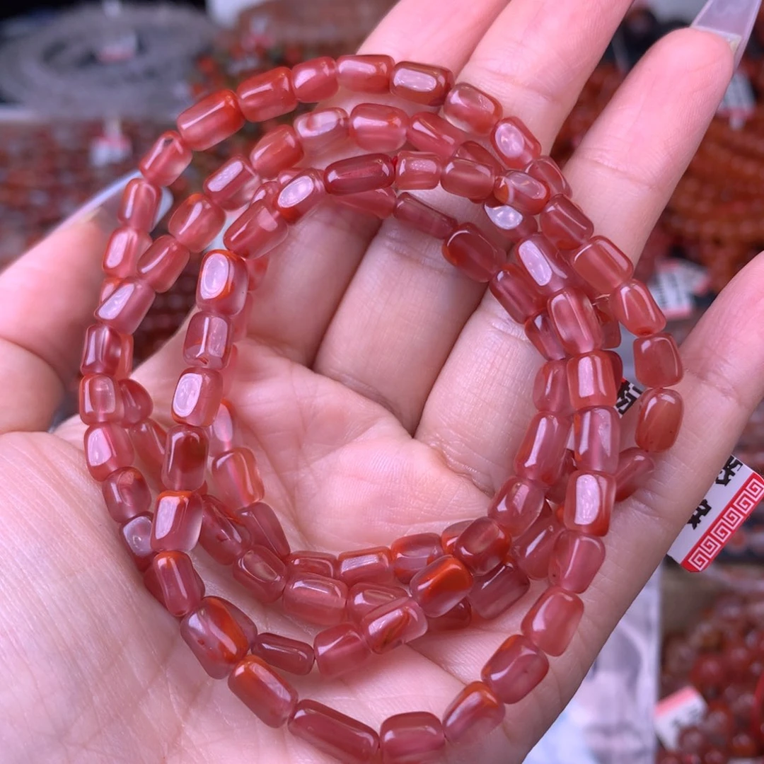 未镶嵌手链南红玛瑙29号瓦西玫红随型卡5+