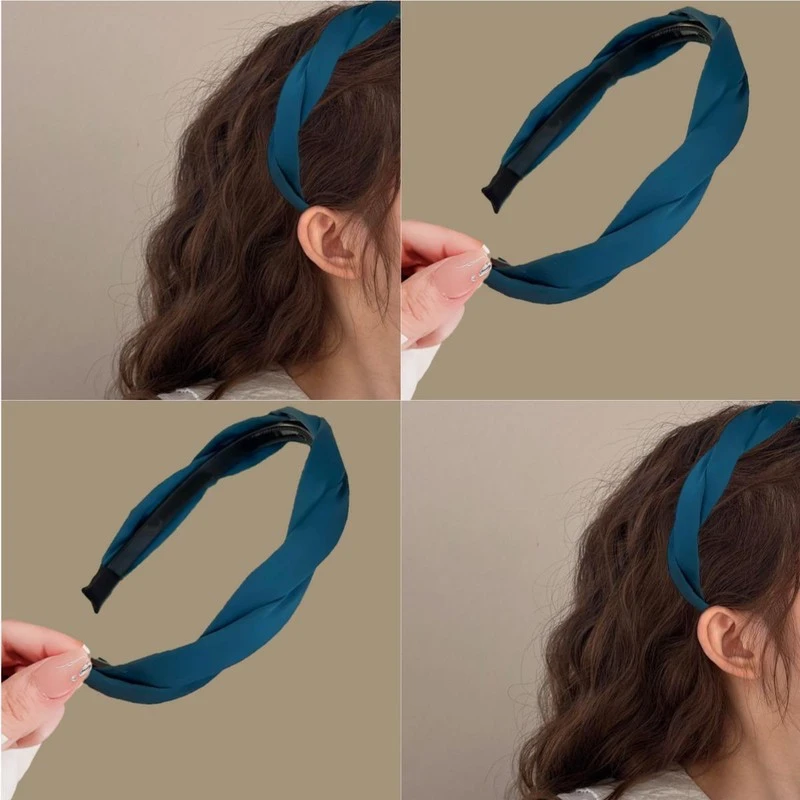 气质交叉缎面压发发箍女2025新款高颅顶洗脸头箍外出百搭新款
