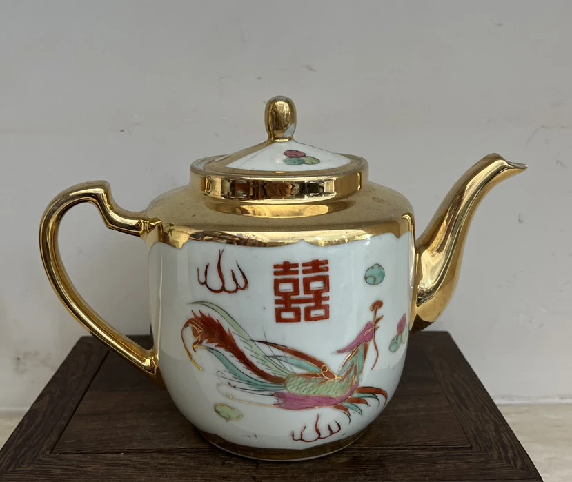 婚庆茶具用品新人嫁妆/龙凤囍字茶壶