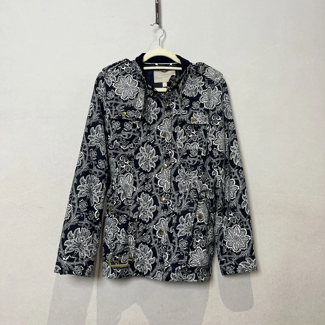 99新 Givenchy/纪梵希 Banana 藏蓝色印花长袖外套 S码