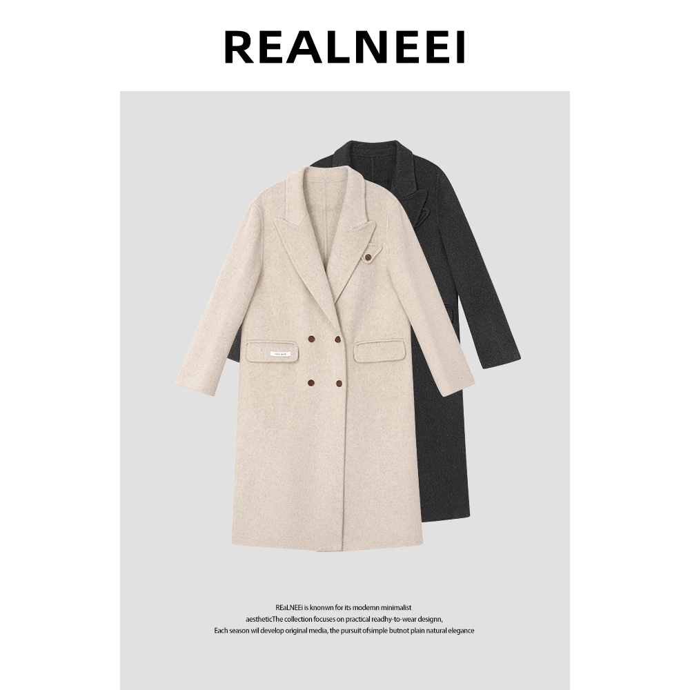 【莫斯科预报】“100%绵羊毛”高质量时髦立领羊毛毛呢大衣外套X88222