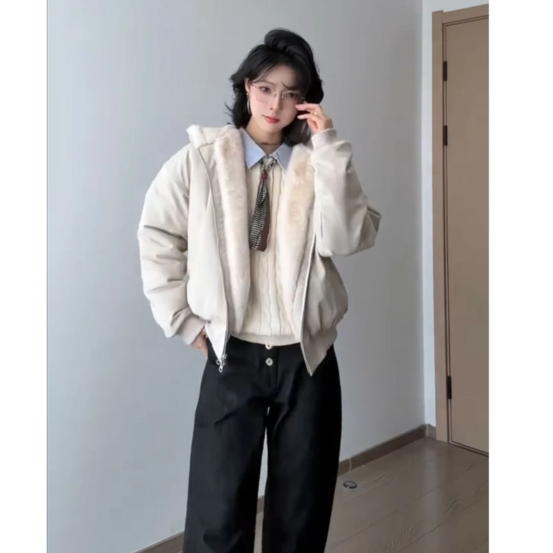 cleanfit极简神雕一件过冬1500g仿兔毛座山雕连帽夹克棉服外套男