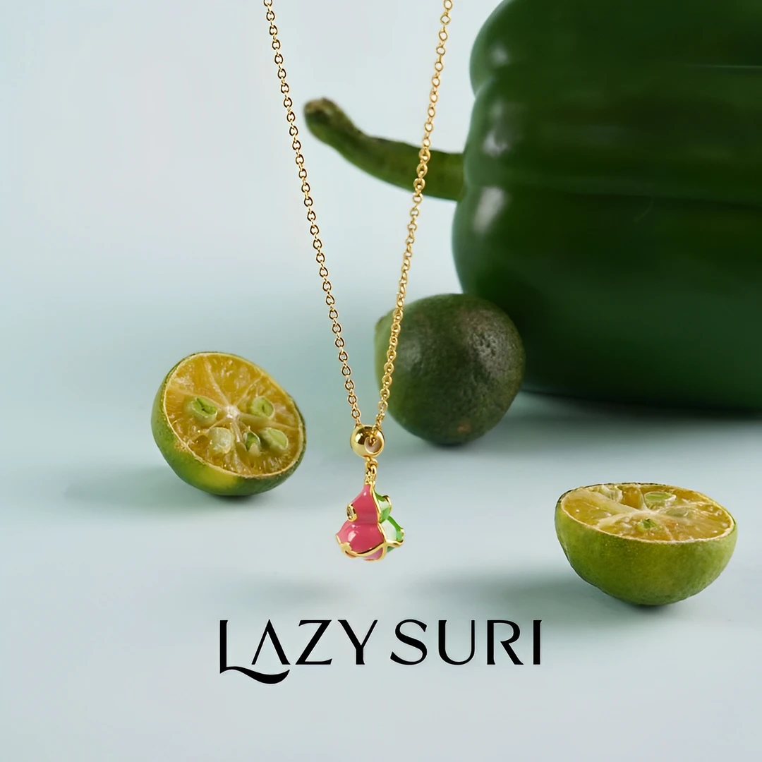铜合金项链 LAZYSURI双面葫芦吊坠/串珠项链