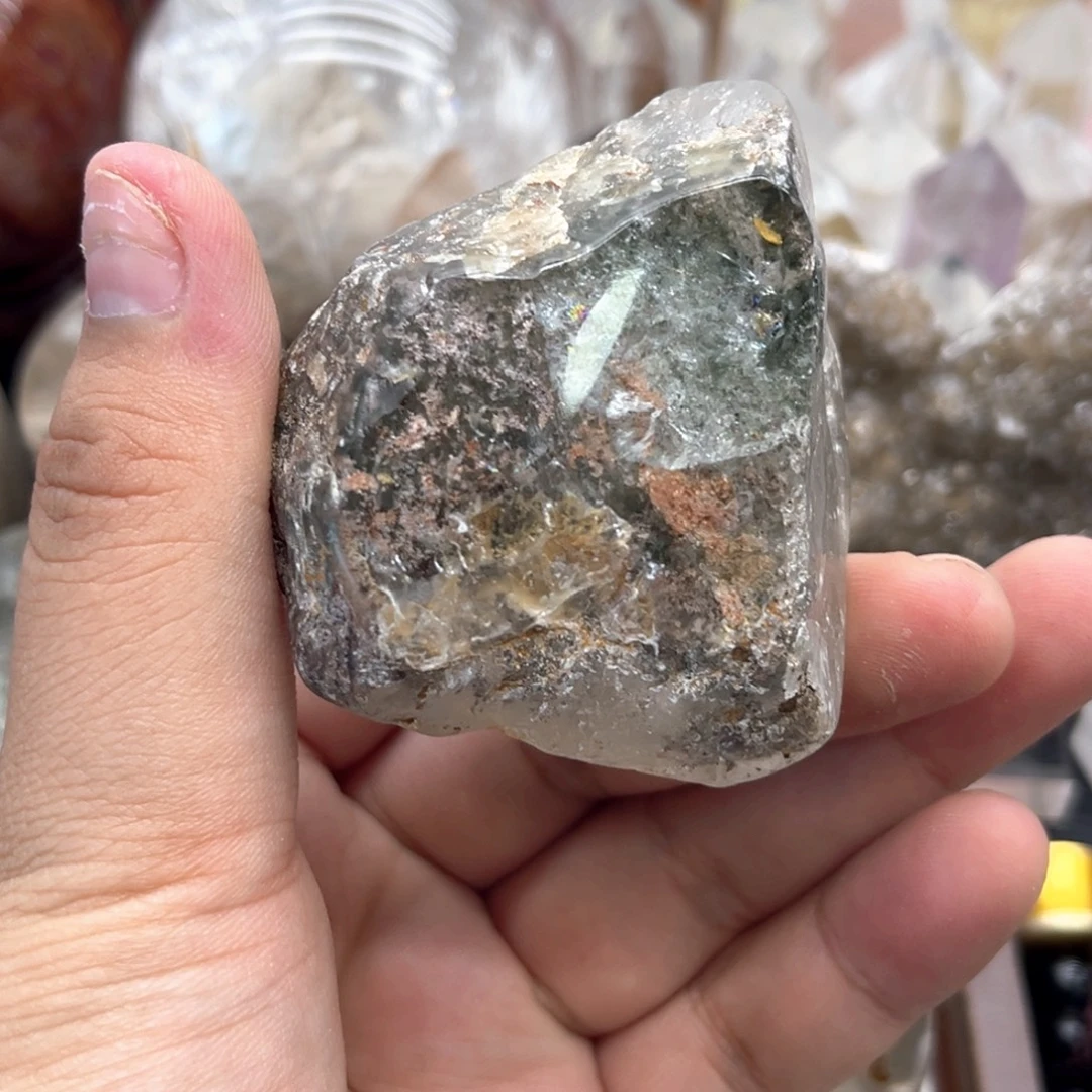珠宝半成品水晶未镶嵌36 四季幽灵原石摆件