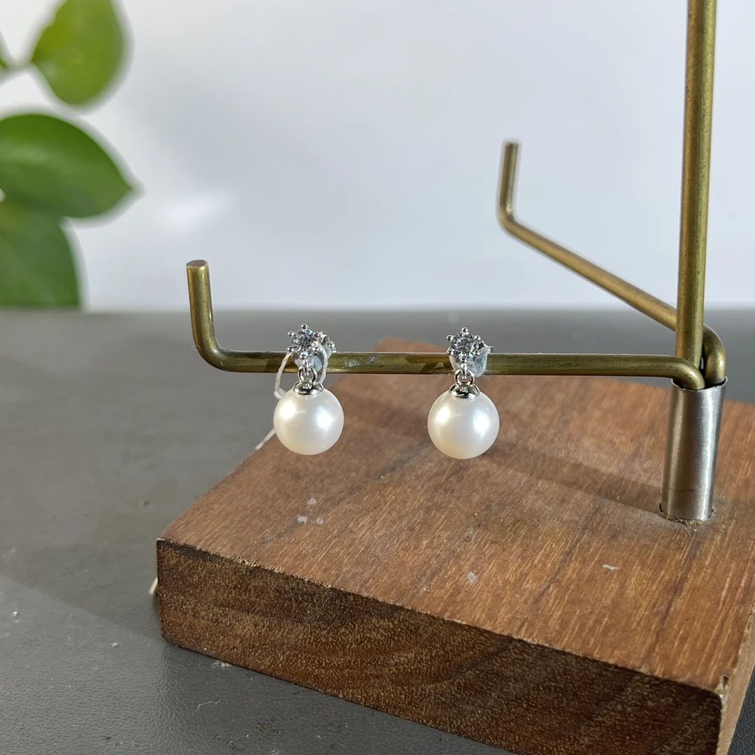 JSW04-017   s925银镶珍珠耳饰