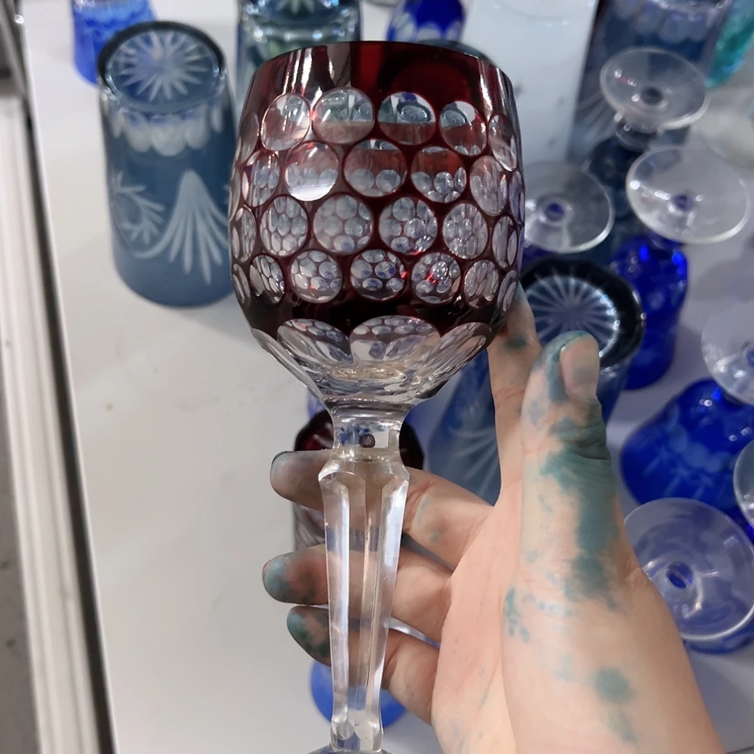 水晶玻璃平底款微瑕一个